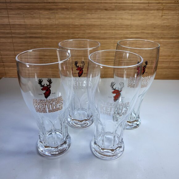Alexander Keith's Beer Glasses and Stand Set 4 Glasses Barware A. Keith's - Picture 3 of 13